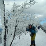 尾根道の樹氷 綺麗だけれどさむ～い